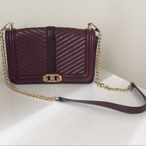 Rebecca Minkoff love crossbody medium quilted wine